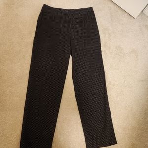 Talbots Black with White Polka Dot Ankle Pants, size 2 curvy